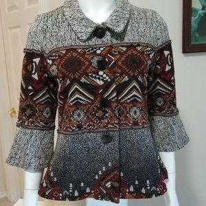 Andria Lieu stretchy jacket with geometric print